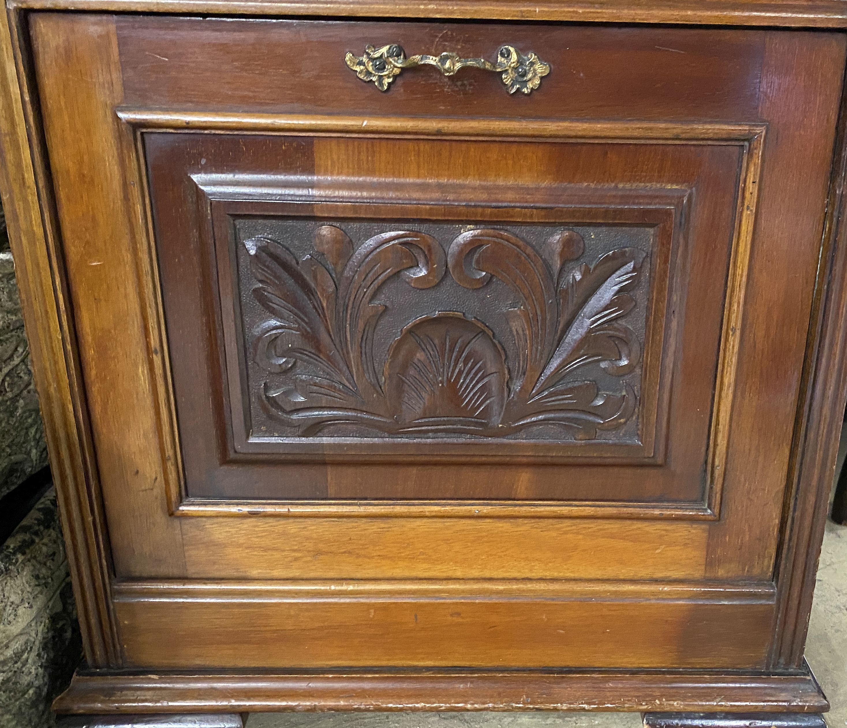 A Victorian mahogany music cabinet, width 46cm, depth 39cm, height 114cm